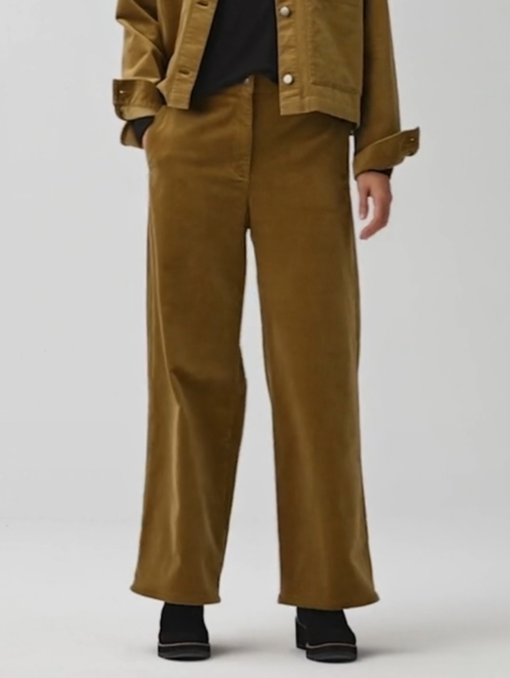 Eileen Fisher Organic Cotton Stretch Corduroy Wide Leg Pants Women's Small - Picture 10 of 10